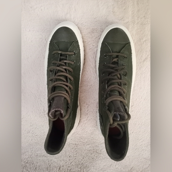 Converse Leather Unisex Cargo Green White Lugged Sole Moto Boho 2.0 High Top - Picture 3 of 9